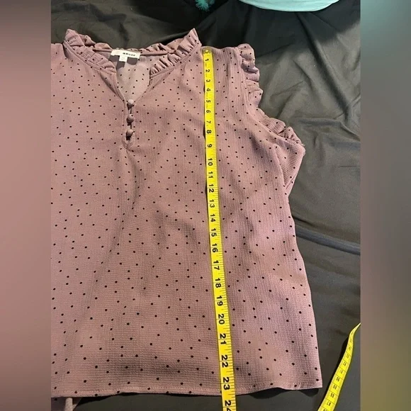 MAUVE Purple Polka Dot Sleeveless Top 1X - Picture 3 of 6